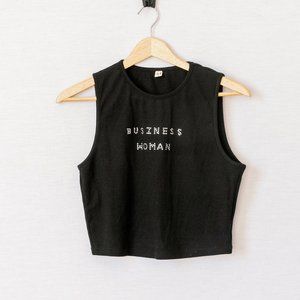 Fashion Brand Company Business Woman Tencel Rib Crop Tank